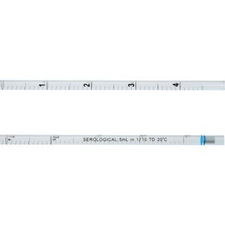 CELLTREAT SCIENTIFIC PRODUCTS CELLTREAT 5mL Serological Pipet, Open End, Individually Wrapped, Sterile, Polystrene, 200/PK 229223B
